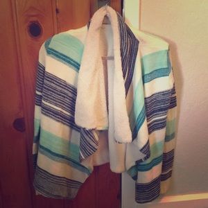 Wrap around fleece sweater